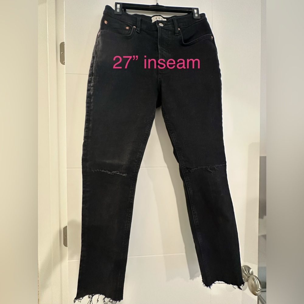 Free People black distressed skinny jeans